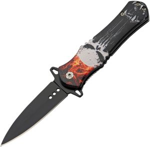 CN300569FP.jpg China Made Skull Linerlock A/O Flame Assisted Opening Knife
