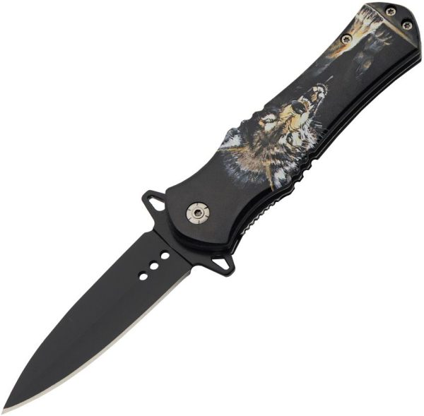 CN300570WF.jpg China Made Wildlife Linerlock A/O Wolf Assisted Opener