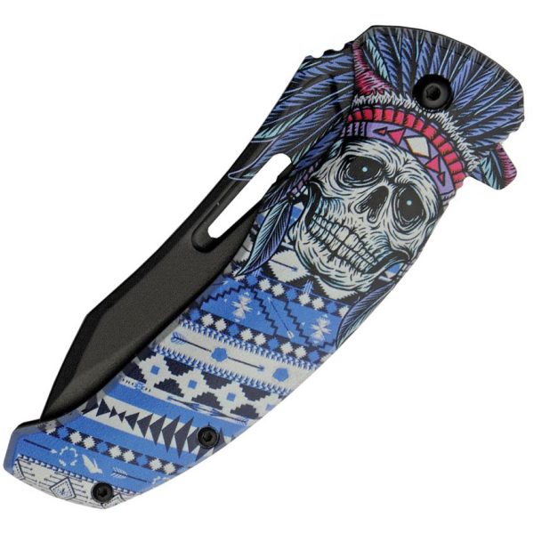 CN300575BL_add_02.jpg China Made Skull Linerlock A/O 3D Feather Design