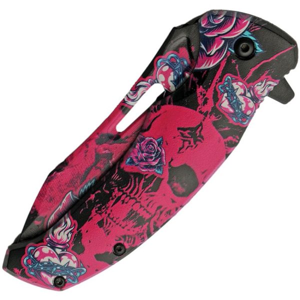 CN300577PK_add_02.jpg China Made Skull Linerlock A/O Pink 3D Printed Design