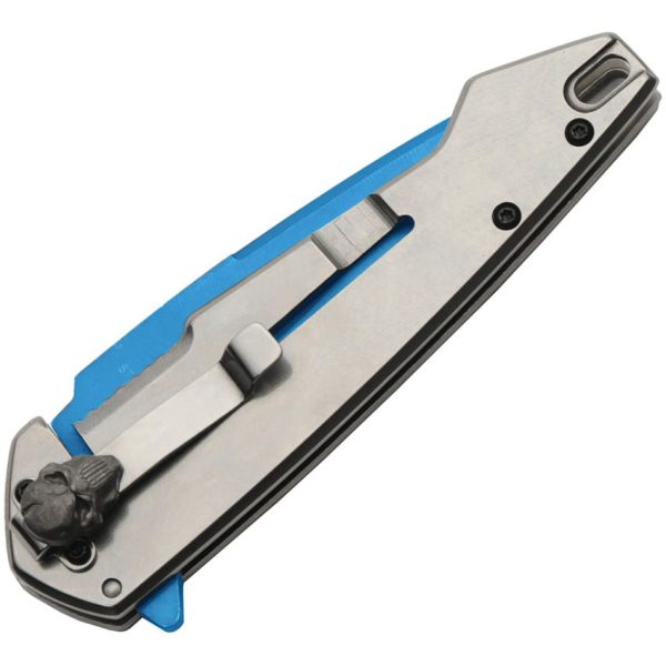 China Made Predator Framelock A/O Blue Titanium Blade