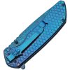 China Made Samurai Framelock Blue Titanium Handle
