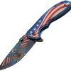 China Made Freedom Eagle Linerlock A/O Blue
