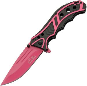 Rite Edge Caution Linerlock A/O Pink - Assisted Opening