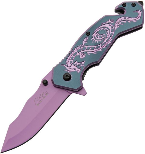 Rite Edge Flying Dragon Linerlock Purple - Assisted Opening