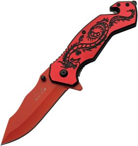 Rite Edge Flying Dragon Linerlock Red - Assisted Opening
