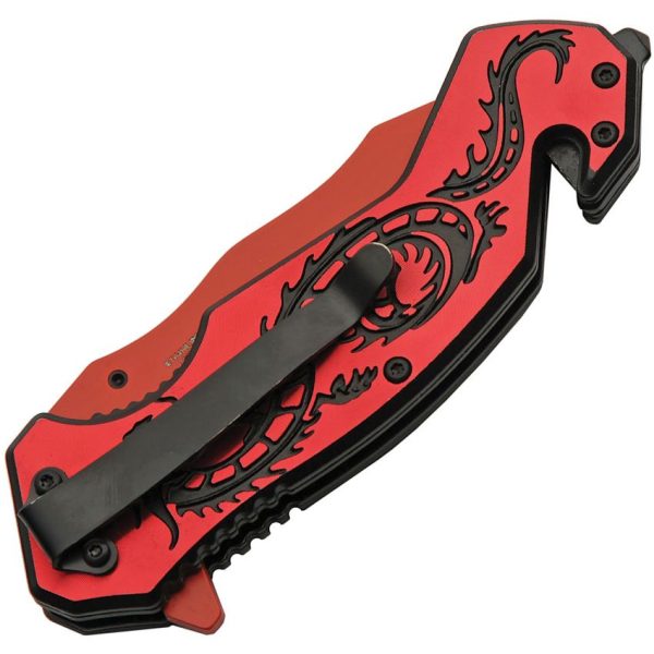 Rite Edge Flying Dragon Linerlock Red - Assisted Opening