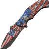 China Made Flag Linerlock A/O Eagle Design