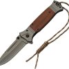 China Made FK-5 Linerlock Wood Brown Handle