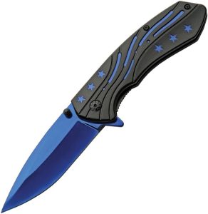 CN300600BL.jpg Rite Edge Blue Stars Linerlock - TiNi Coated