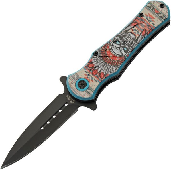 Rite Edge Skull Headdress Linerlock - Assisted Opening