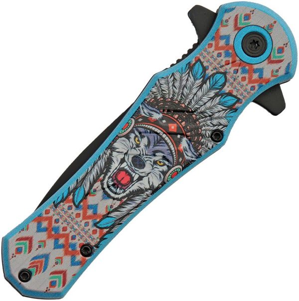 Rite Edge Wolf Headdress Linerlock - Assisted Opening