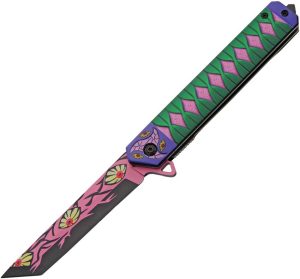 CN300614KK.jpg Rite Edge Kokushibo Linerlock Assisted - Pink/Green