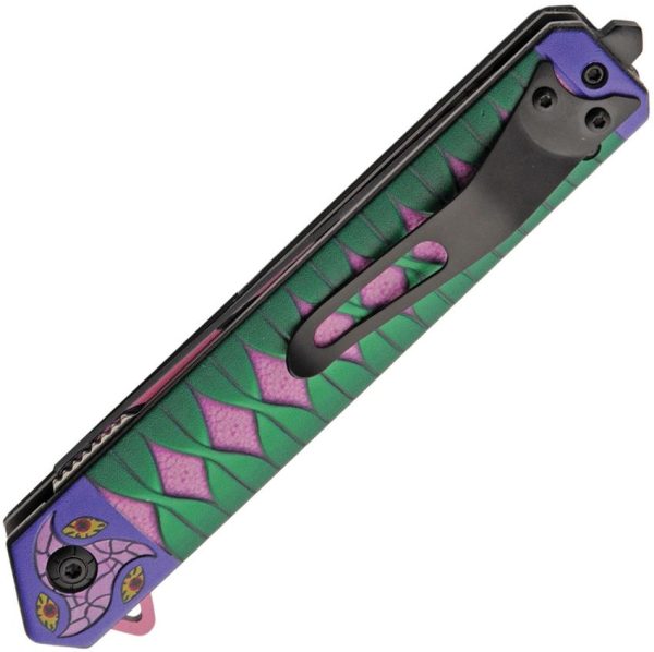 Rite Edge Kokushibo Linerlock Assisted - Pink/Green