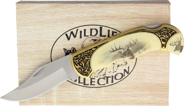 CN311411DE.jpg China Made Deer Folder Satin Stainless Synthetic Handle