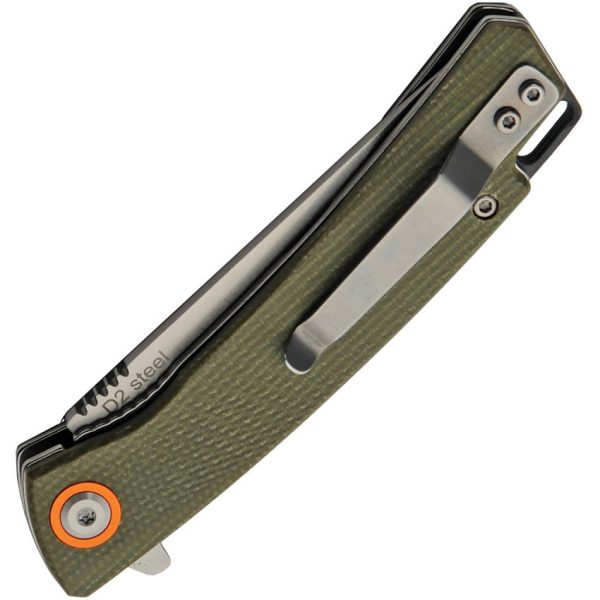 Rite Edge Linerlock Green Micarta Folding Knife