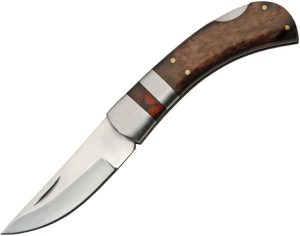 Rite Edge Single Bolster Lockback Brown Bone Handle