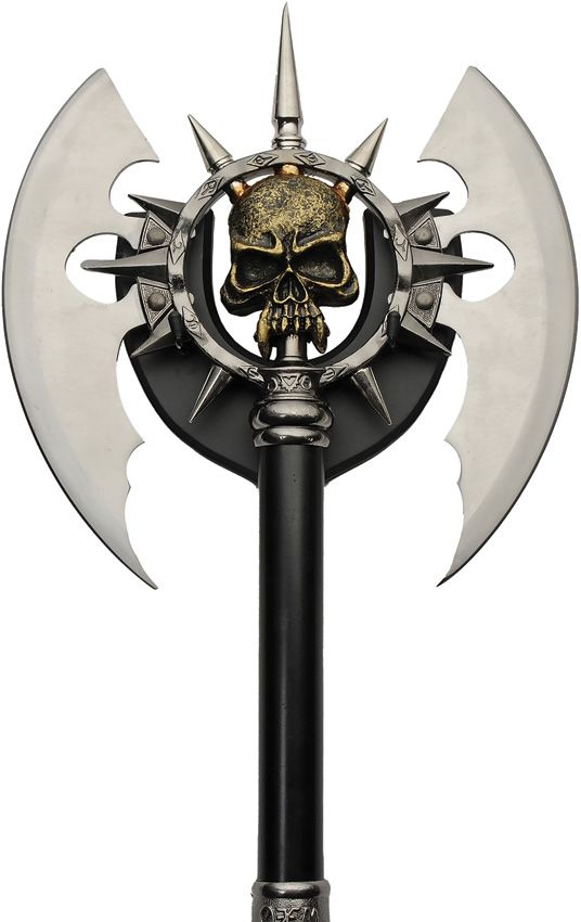 Muerte Axe Double Blade 25" Stainless Steel Skull Handle