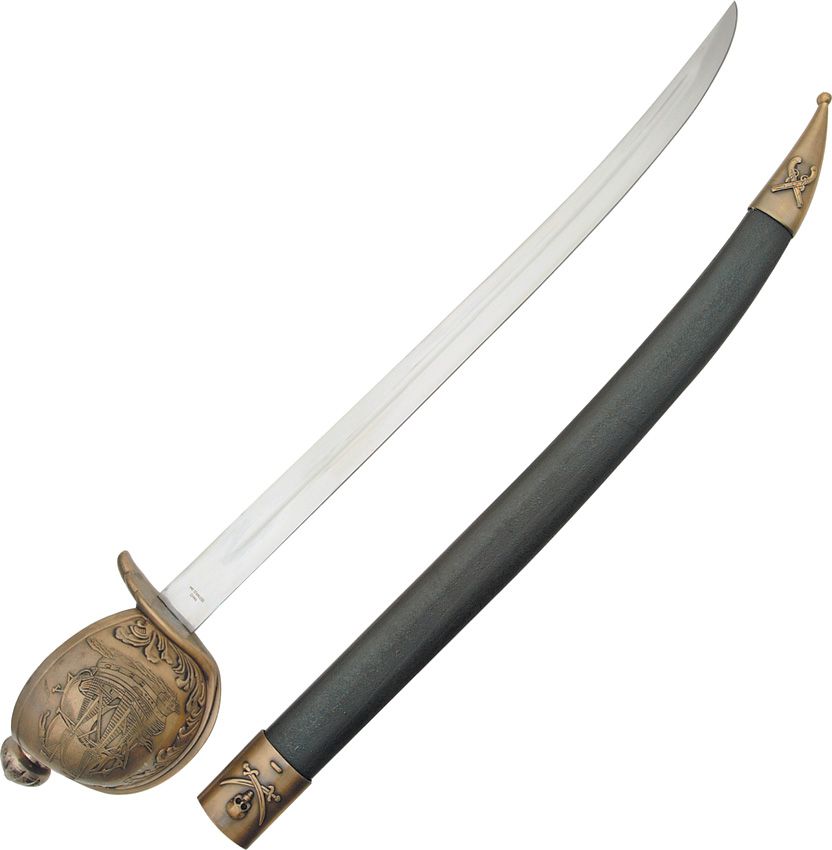 China Made Pirate Sword 22.25" 440 Stainless Blade w/ Scabbard