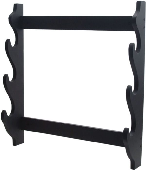 CN926733.jpg China Made Small Sword Rack - 3-Blade Black Wood Stand