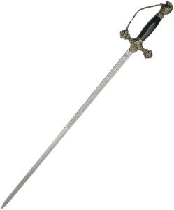 CN926836.jpg Templar Sword 30" Stainless Blade Black Handle Fixed Blade