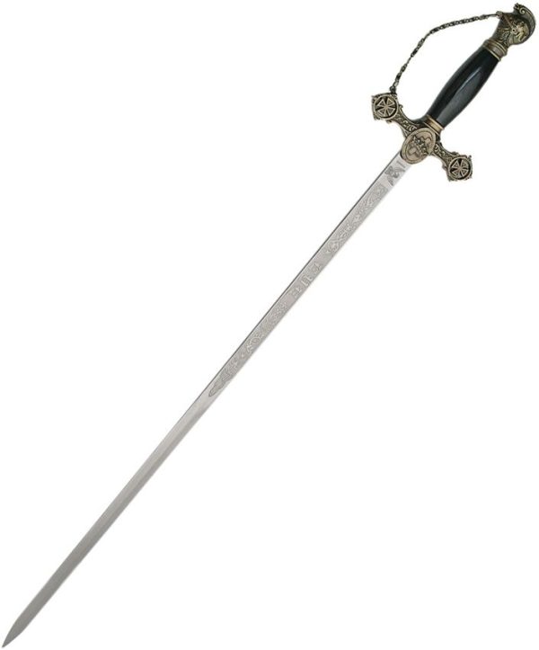 CN926836.jpg Templar Sword 30" Stainless Blade Black Handle Fixed Blade