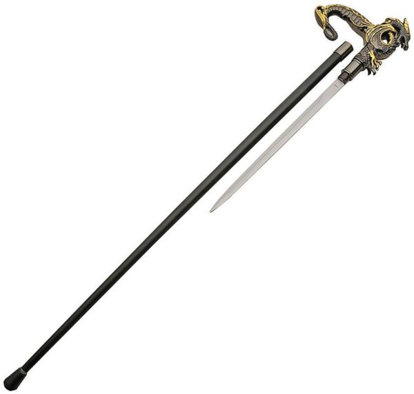 China Made Dragon Sword Cane Gold Silver - 36 inches