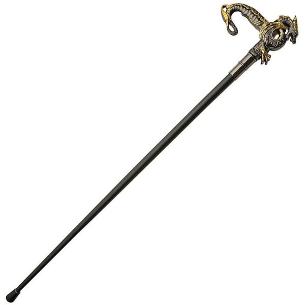 China Made Dragon Sword Cane Gold Silver - 36 inches