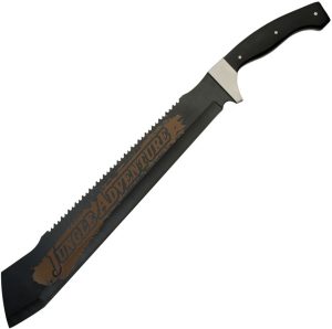 China Made Saw Back Jungle Machete - Black Finish