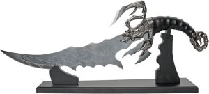 China Made Scorpion Sword 15" Stainless Blade Black Handle Display Stand