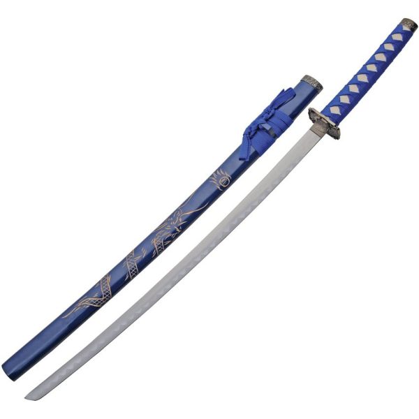 Rite Edge 3pc Dragon Sword Set Blue Stainless Katana Wakisashi