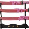 CN926970PK.jpg Pink Dragon Katana 3pc Set Stainless Blade Nylon Handle Display