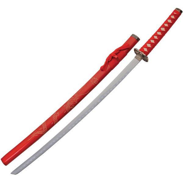 Rite Edge 3pc Dragon Sword Set Red Katana Wakisashi Tanto