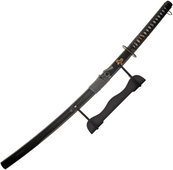 Rite Edge Oni Katana 30" Stainless Blade Wood Stand Fixed Blade