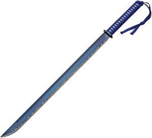 CN926978.jpg Waterfall Katana 28" Blue TiNi Blade Fixed Blade Sword