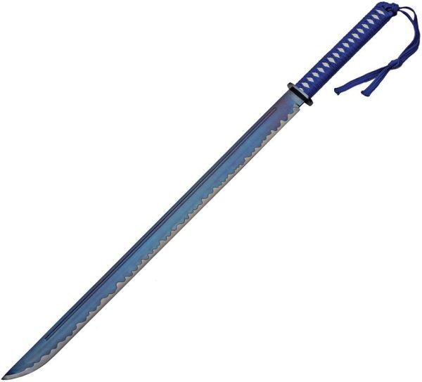 CN926978.jpg Waterfall Katana 28" Blue TiNi Blade Fixed Blade Sword