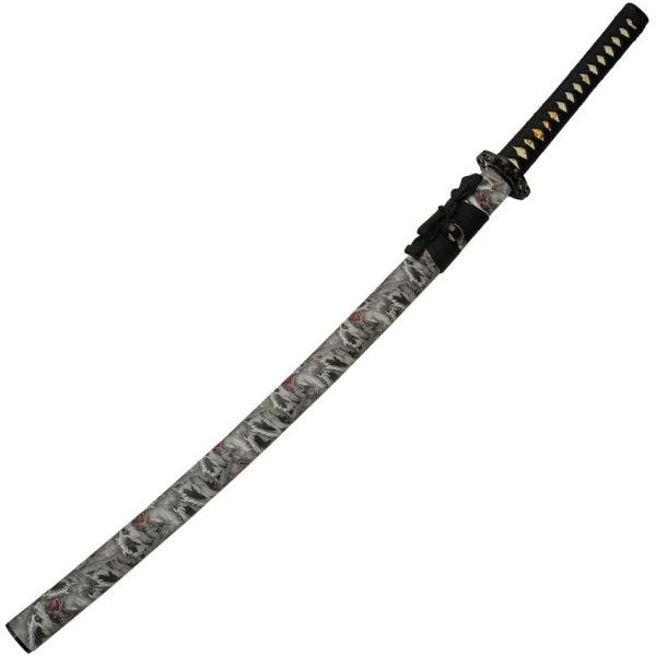 CN926994_add_01.jpg Snarling Wolf Katana 30" 1045 Carbon Steel Blade Fixed Sword