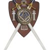 Rite Edge Mason Double Sword Plaque 420 Stainless Gold