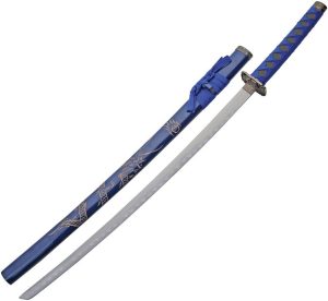 CN927000BL.jpg China Made Dragon Katana Blue Carbon Steel Sword