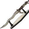 Rite Edge Dragon Fang Sword 15" Satin Blade Black Handle Stand