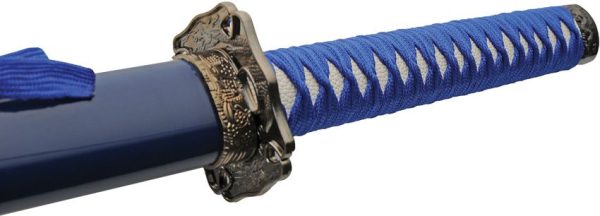 China Made Gold Dragon Samurai Set Blue - 3 Piece