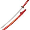 Gold Dragon Samurai Set Red Carbon Steel 3 Piece Sword