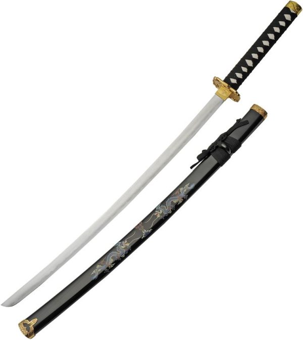 China Made Double Dragon Samurai Black Carbon Steel