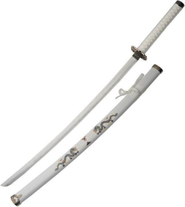 CN927032.jpg China Made Double Dragon Samurai White Carbon Steel Sword