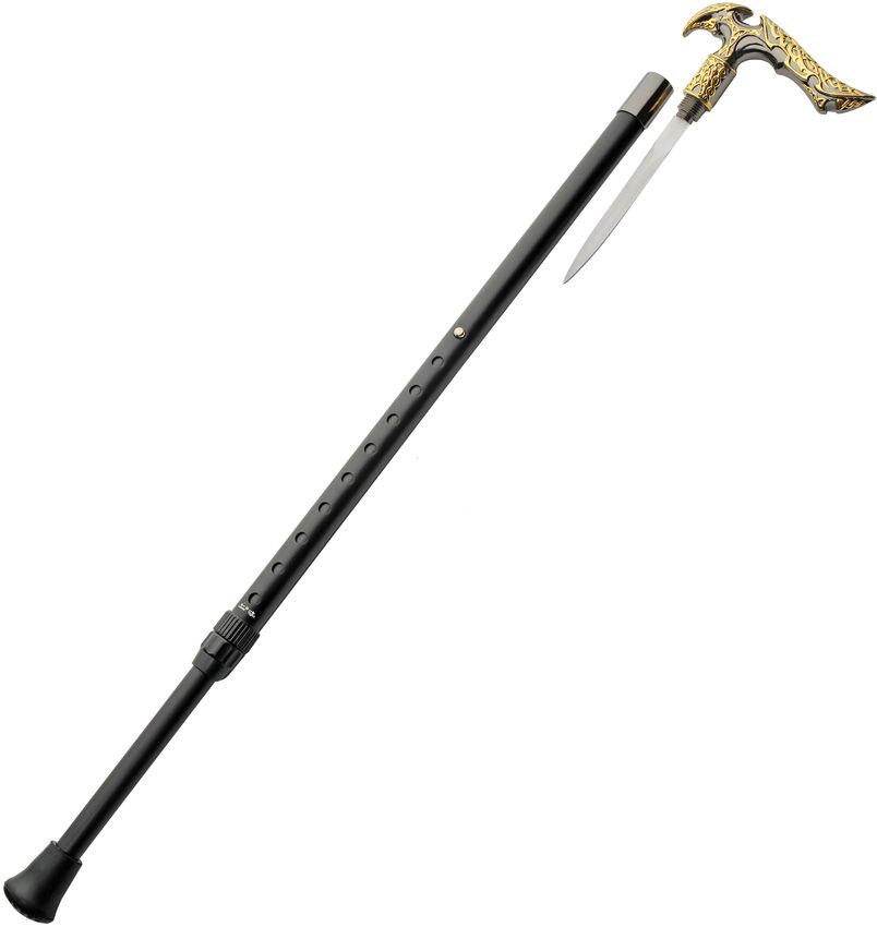 China Made Adjustable Knot Sword Cane 7" Satin Stainless Blade