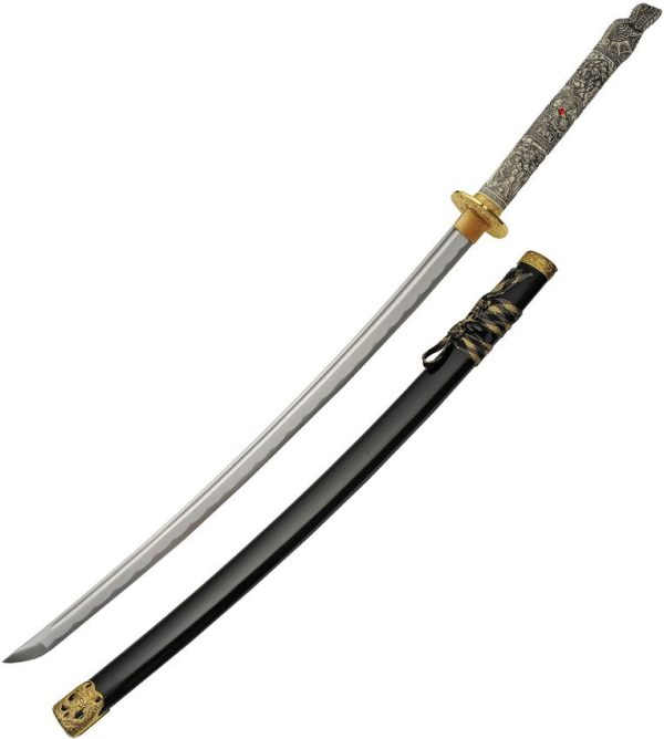 Snow Dragon Samurai Sword 28" 1045 Carbon Steel Blade