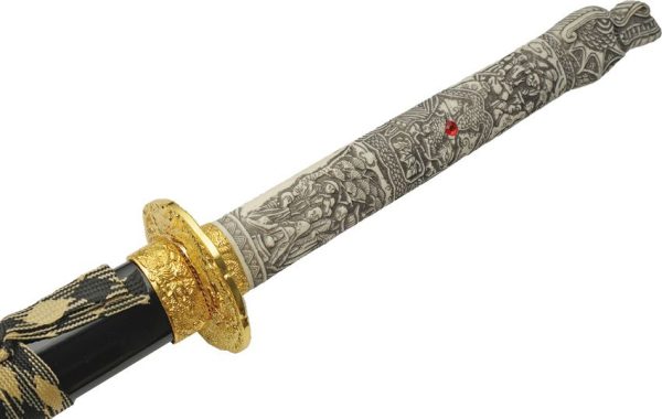 Snow Dragon Samurai Sword 28" 1045 Carbon Steel Blade