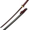 CN927041.jpg Red Decorative Samurai Sword 27.5" 1045 Carbon Steel Blade