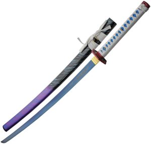 CN927049.jpg Royalty Katana 28" 1045 Carbon Steel Blue Blade Fixed Sword