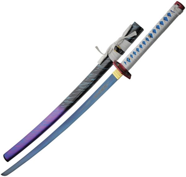 Royalty Katana 28" 1045 Carbon Steel Blue Blade Fixed Sword